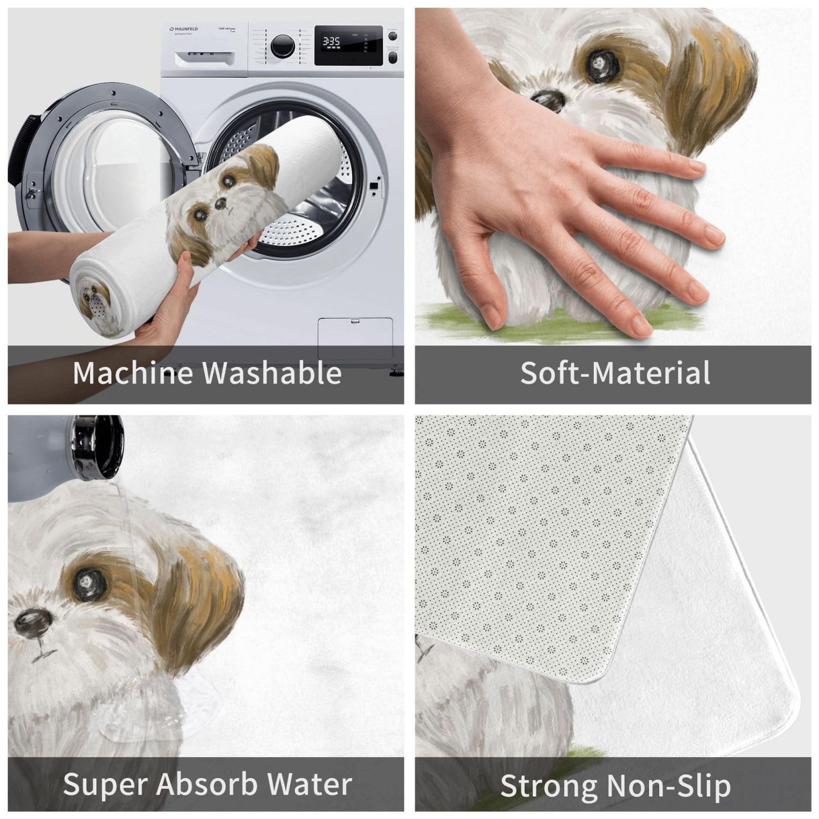 Amazon｜可愛い 萌え シーズー 犬 アニメ 玄関マット 屋外 室内 足拭き